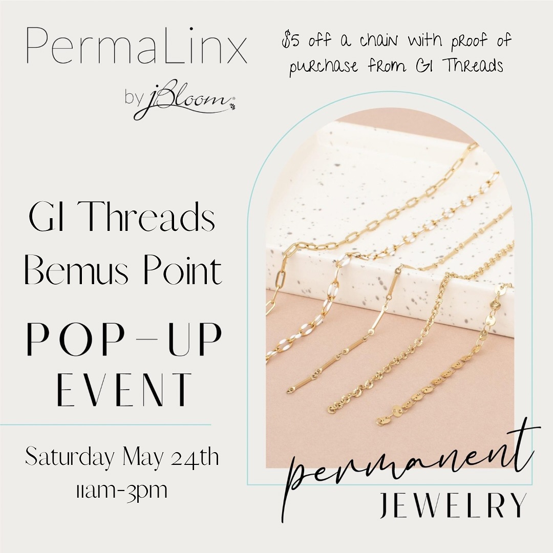 🚨JUST ADDED TO THE CALENDAR 🚨

Hey, hey Bemus Point!

Come get Linx’d at GI Threads next Saturday from 11am-3pm! Your favorite no-weld permanent jewelry is waiting for you!

🔗 Bracelets
🔗 Anklets
🔗 Necklaces
🔗 Charms

Get $5 off your first chain with proof of purchase from GI Threads on 5/24. 🙌🏽

A link to my full PJ Collection is in my bio! Some styles are limited and are first come, first serve. Message me If you want to reserve your chains and charms.

Let me know if I’ll see you there! #permanentjewelryexperience #permanentjewelry #popup #bemuspoint